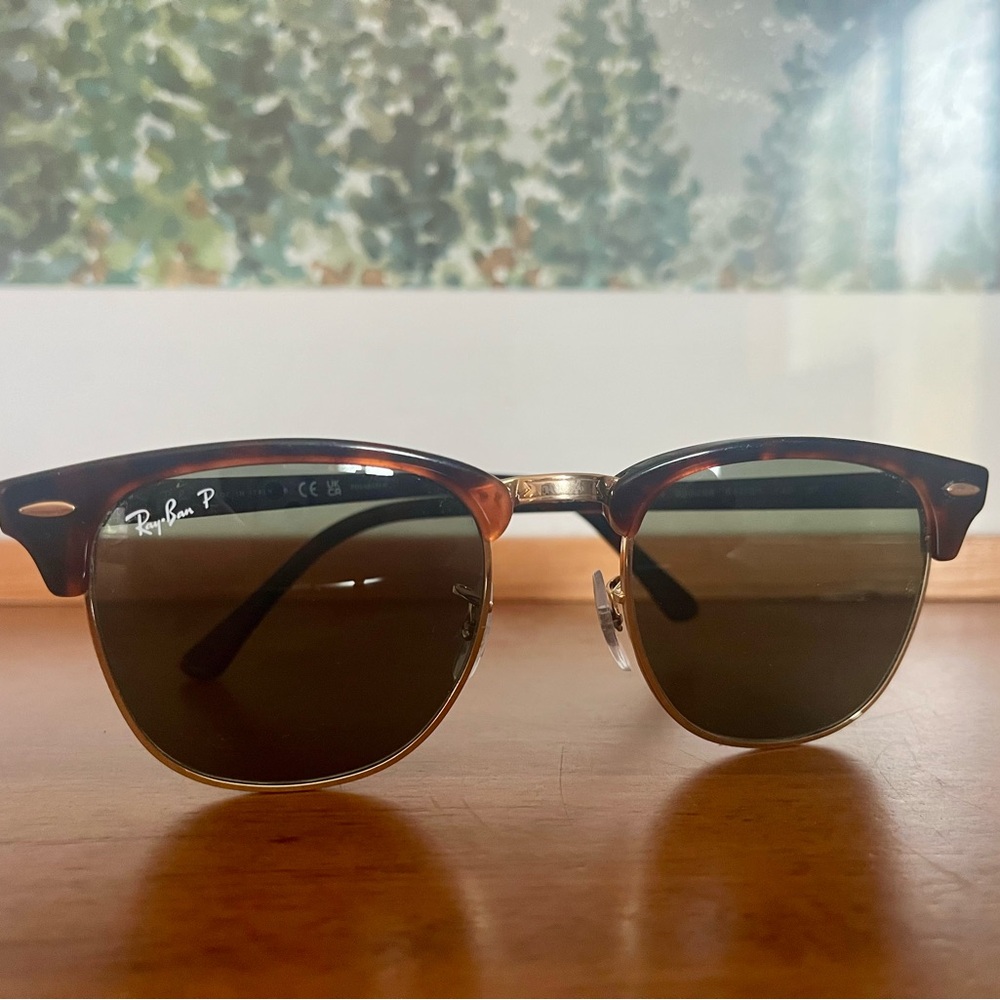 Ray-Ban Clubmaster Sunglasses - Tortoise Brown Frame with Dark Green Lenses